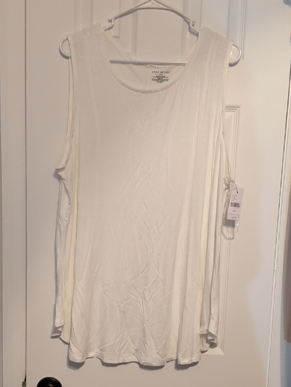 Lane Bryant White Sleeveless Tank Swing Top - Classic Round Neck Sz 18/20. NWT